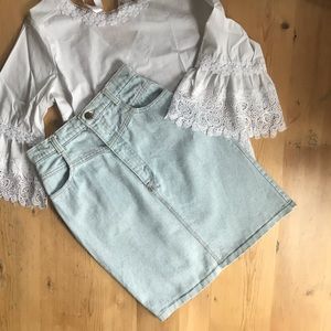 2/&30 Vintage JC Penny Hunt Club Small denim jean mini skirt
